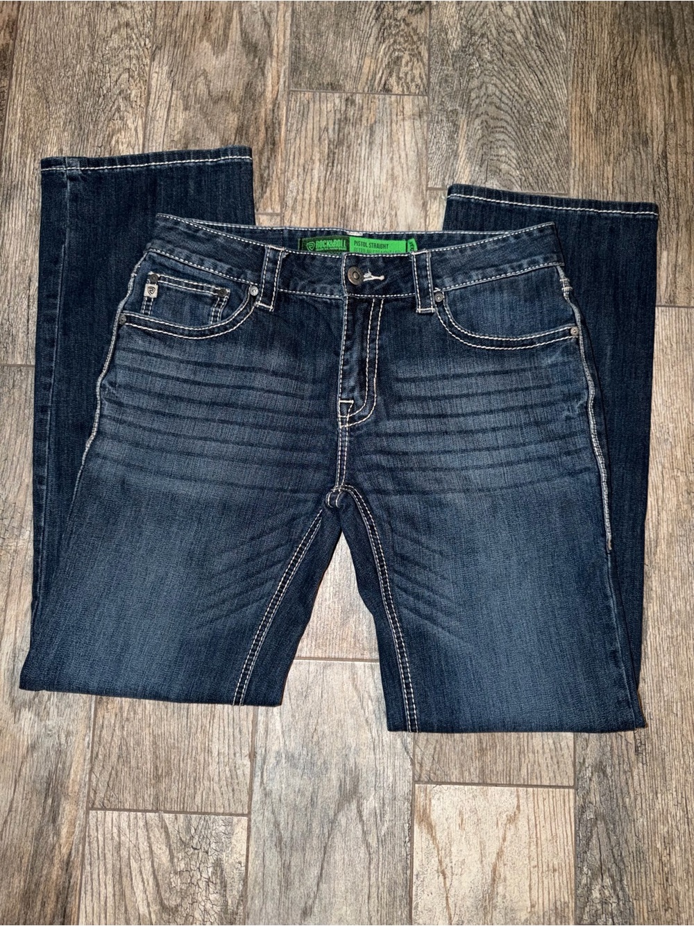 Rock & Roll Denim Pistol Straight Jeans 33x34 M1P3473